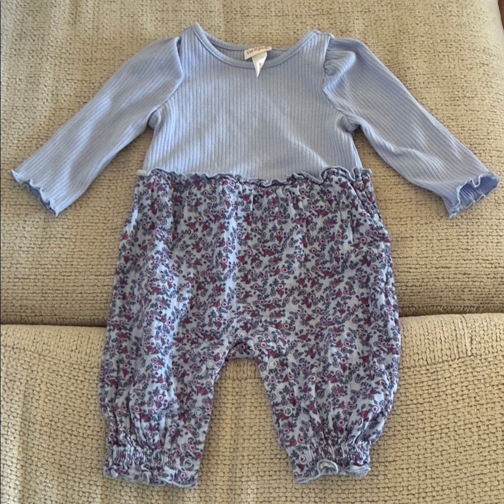 Cat & Jack Light Blue Floral Footie